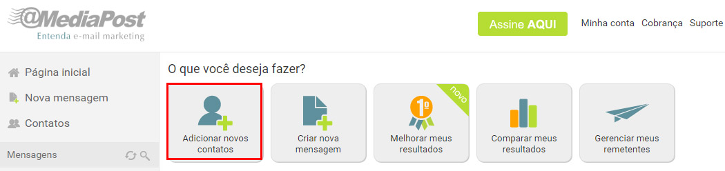 Adicionar contatos Media Post